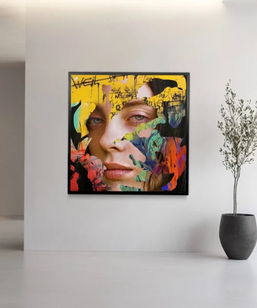 Mock up diseño cuadro billie